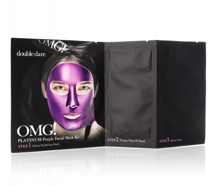 DOUBLE DARE - Tříkomponentní komplex masek OMG! Platinum Purple Facial Mask Kit