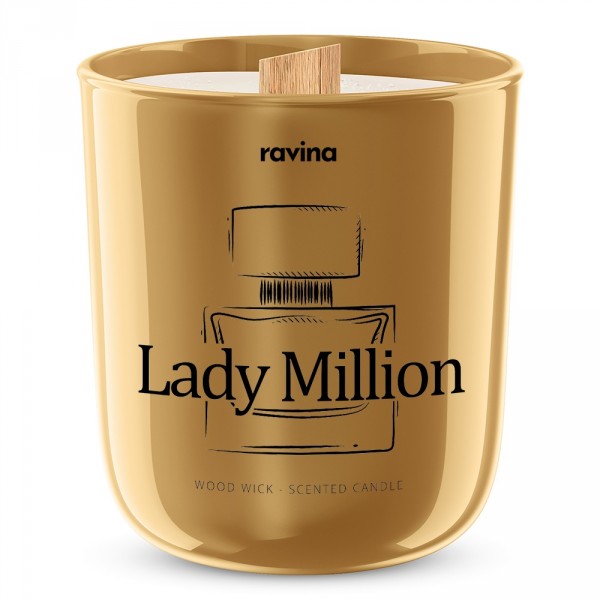 Lady Million - Sojová vonná svíčka ve skle